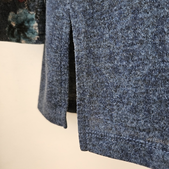 Northern Reflections Blue Floral Cowl Neck Tunic Top - Picture 4 of 7